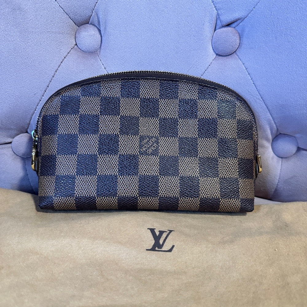 Authentic Louis Vuitton Damier Ebene Cosmetic Pouch PM